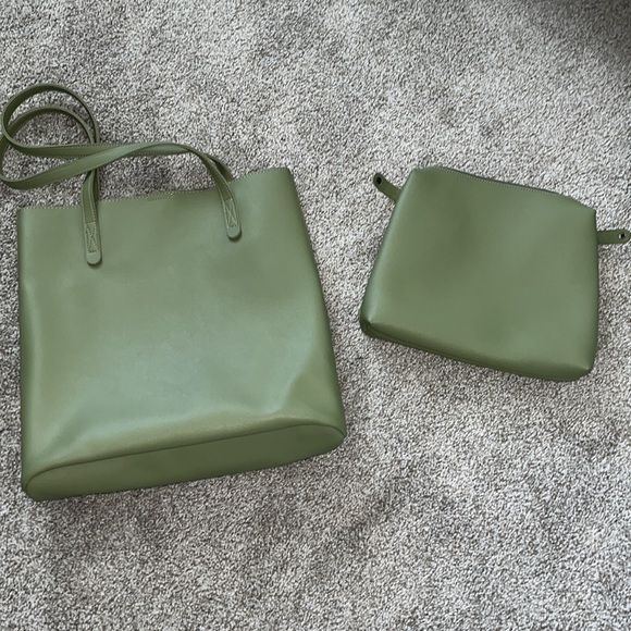 Claudia Canova (ASOS) unlined two pocket tote bag in khaki - Picture 5 of 7